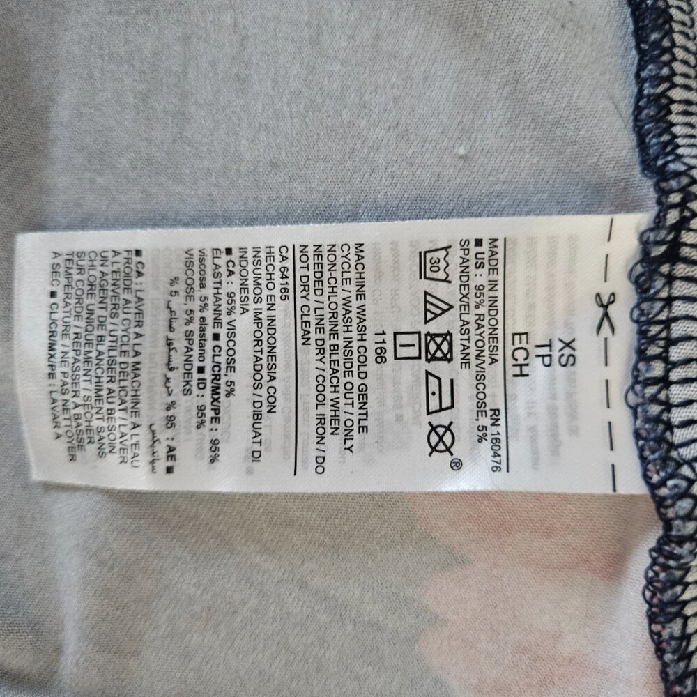 Old Navy Navy Blue Floral Print Sleeveless Jersey Swing XS Dress - Picture 6 of 6